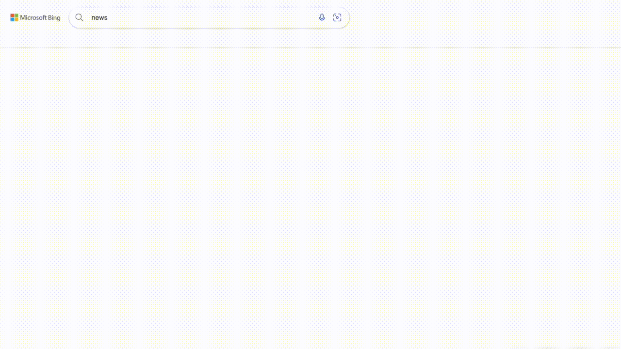News landing page (triggered when user search for “news” related queries)