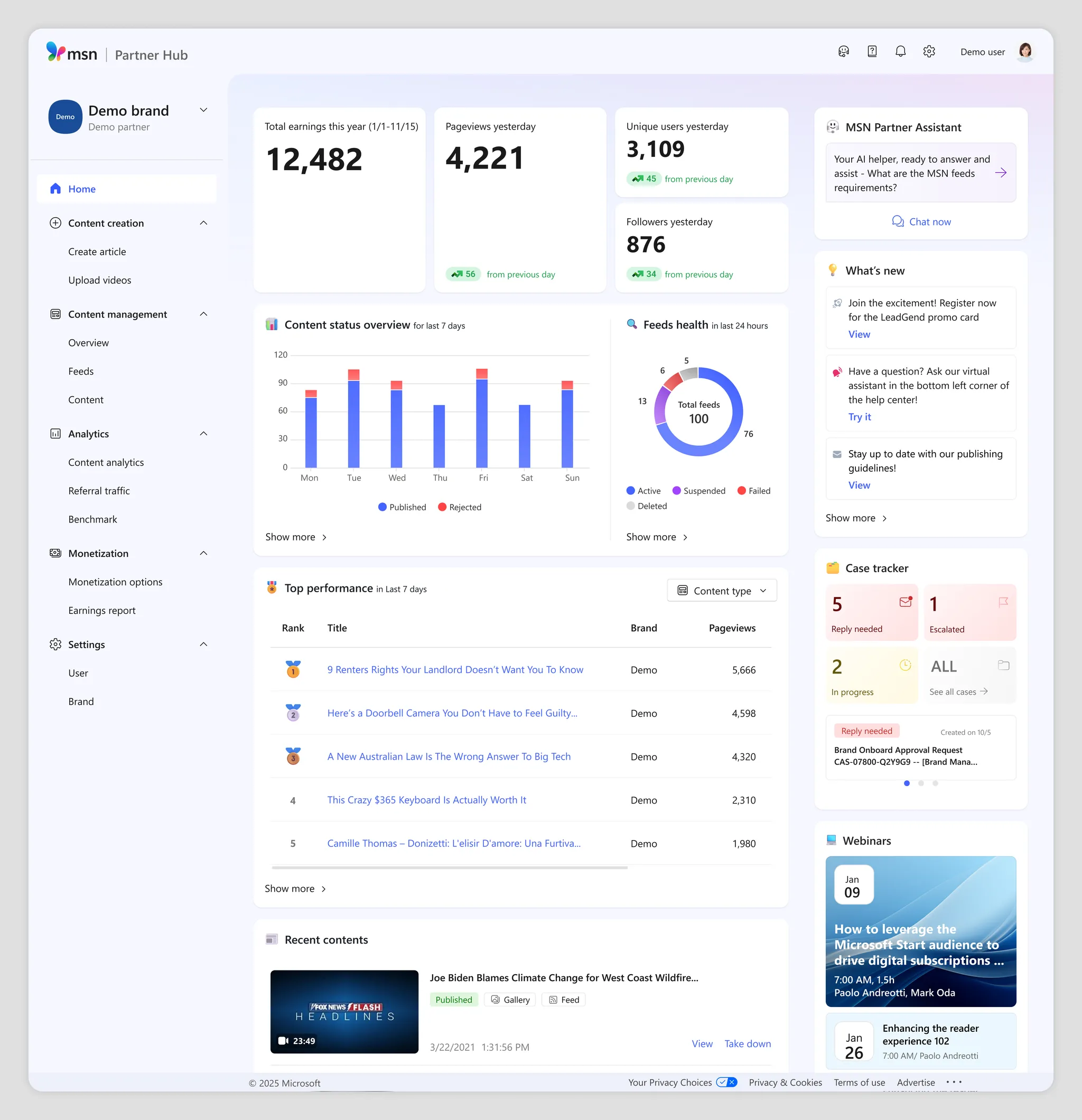  MSN Partner Hub Homepage